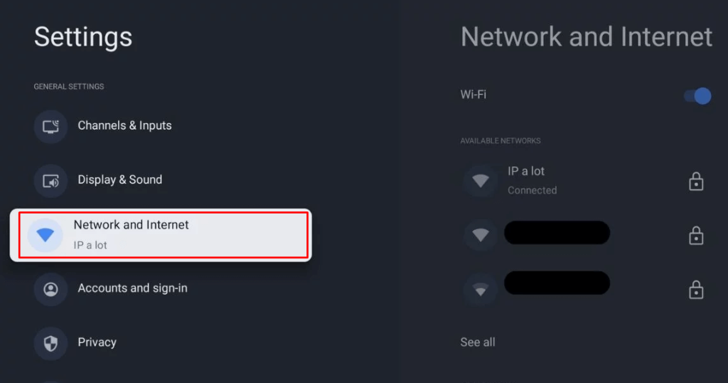 How to Connect Sharp TV to WiFi - Tap Network and Internet