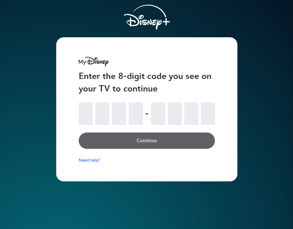 Disney Plus on Sharp TV - Enter the activation code