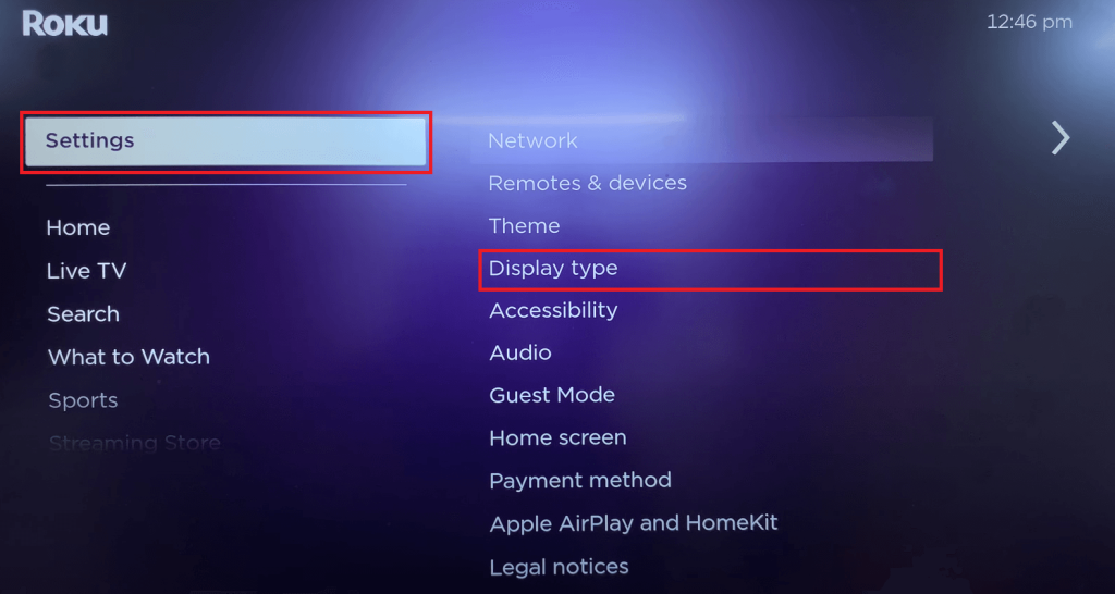 Choose Display type