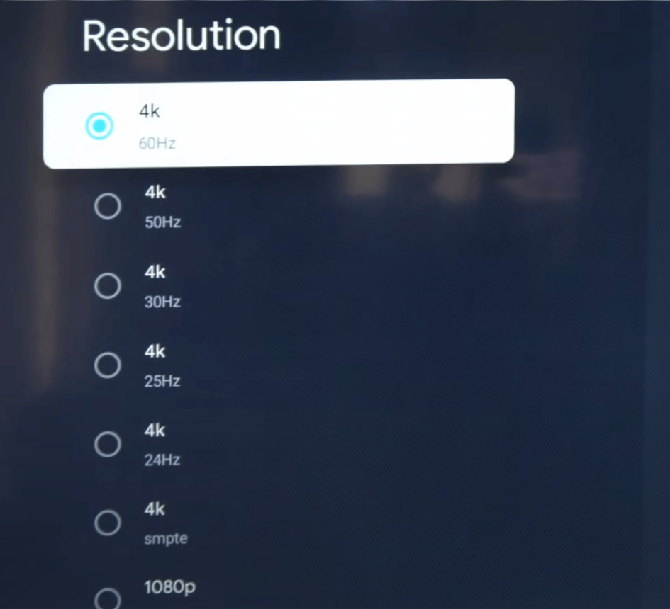 Choose your prefered resolution