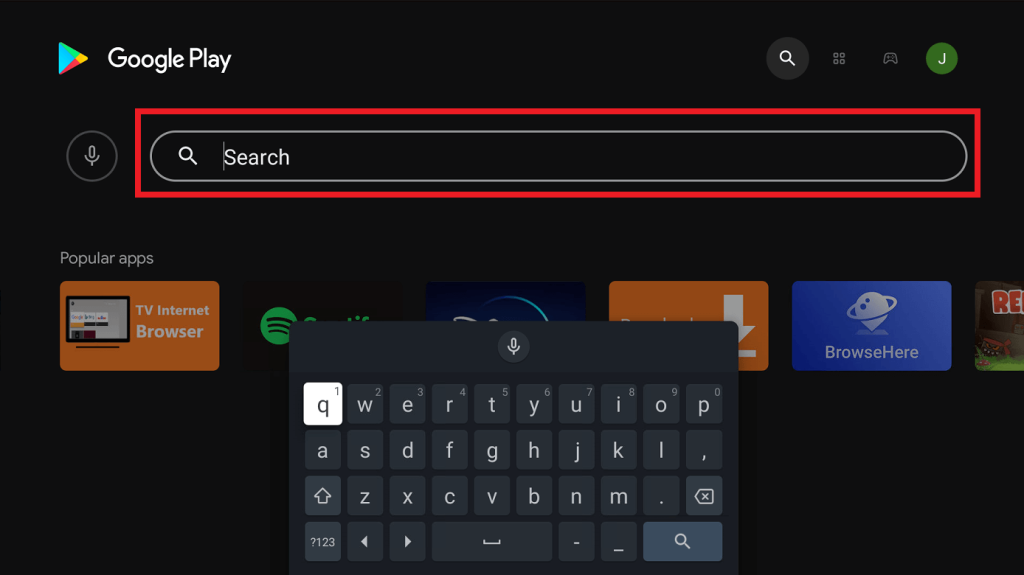 Click on the Search bar