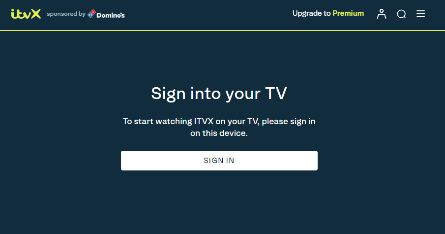 ITVX on Sharp TV - Enter the Activation Code