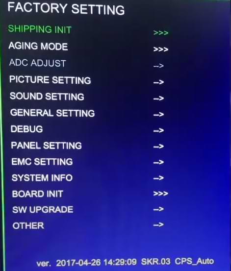 Sharp TV Service Mode - LCD TV