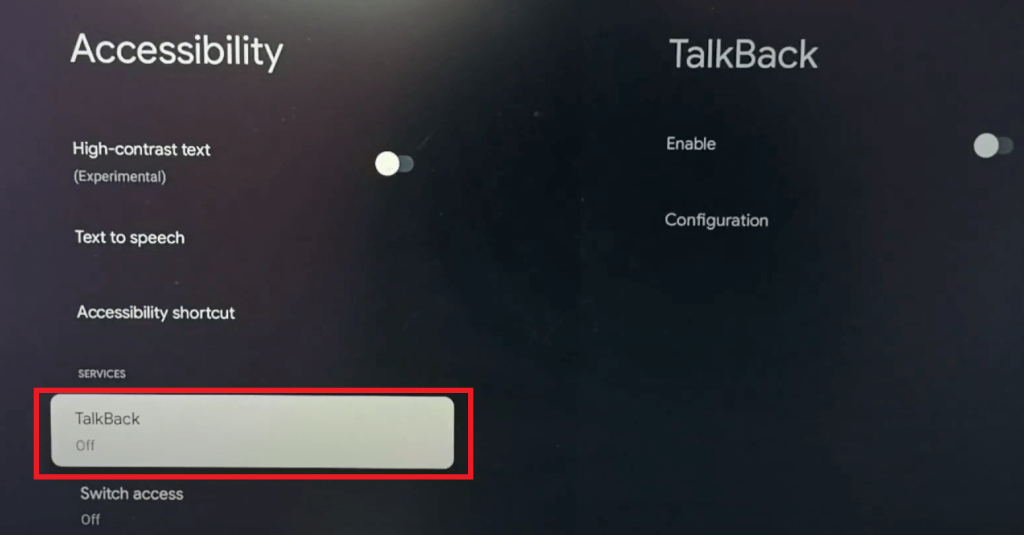 Sharp TV Voice Narration - Enable TalkBack