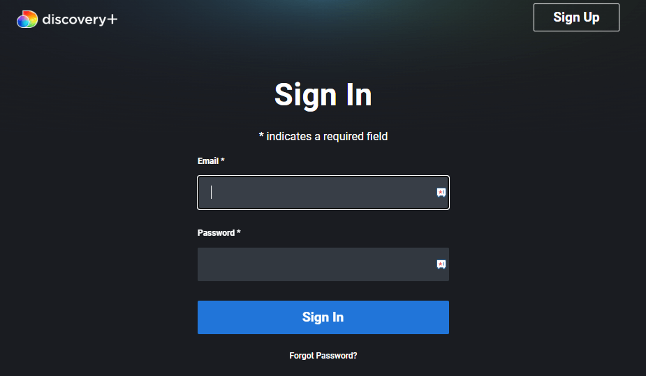 Sign in to your Discovery Plus account