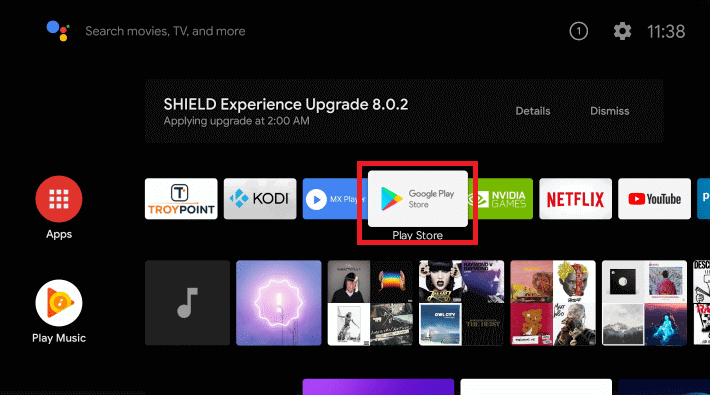 Spotify on Sharp TV - Open Play Store