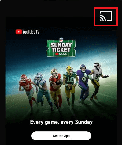 YouTube TV on Sharp Smart TV - Tap the Cast icon