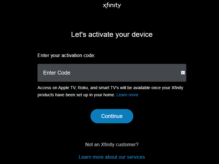 Activate Xfinity Stream on Sharp TV