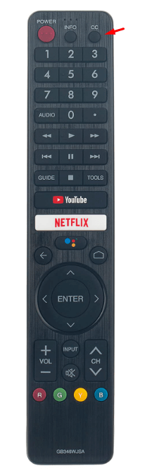 CC Button on Sharp TV Remote