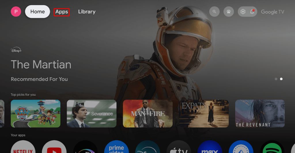 Click Apps to Install Plex on Sharp TV