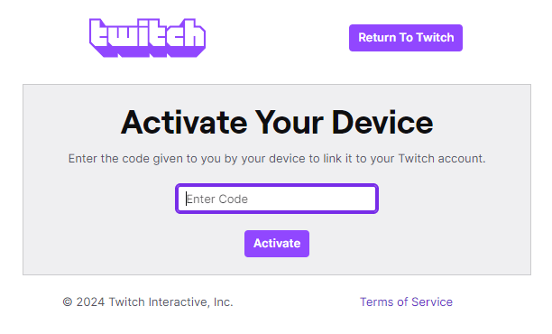 Enter the Code to Activate the Twitch on Sharp TV