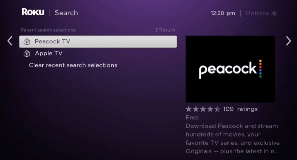 Pick the Peacock TV app from Sharp TV Store