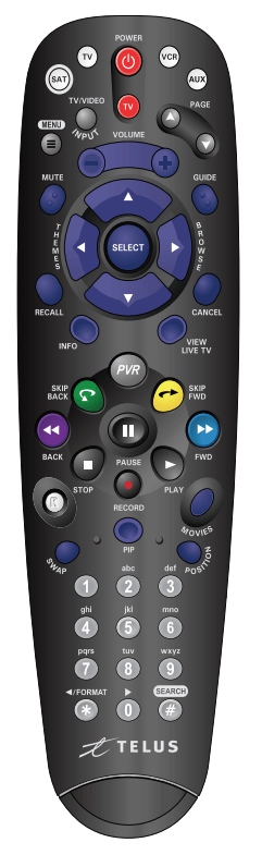 Program TELUS Satellite Remote to Sharp TV