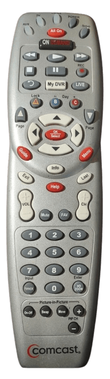 Program Xfinity Silver with Gray OK-Select Button