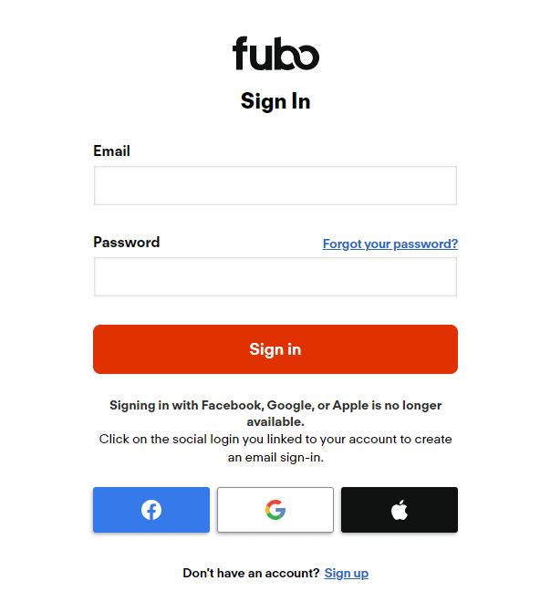 Sign In to Activate fuboTV on Sharp TV